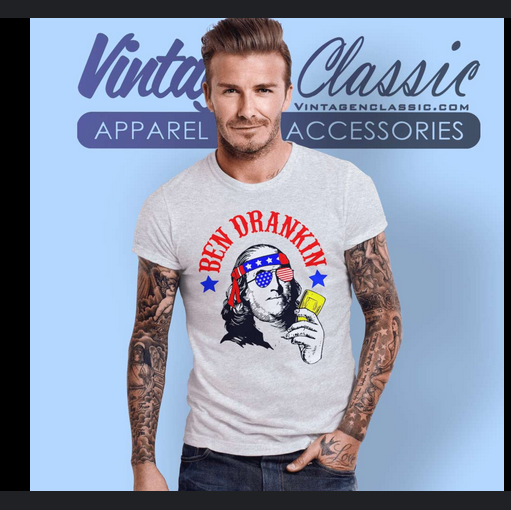 Ben Drankin’ novelty t-shirt design worn by David Beckham!